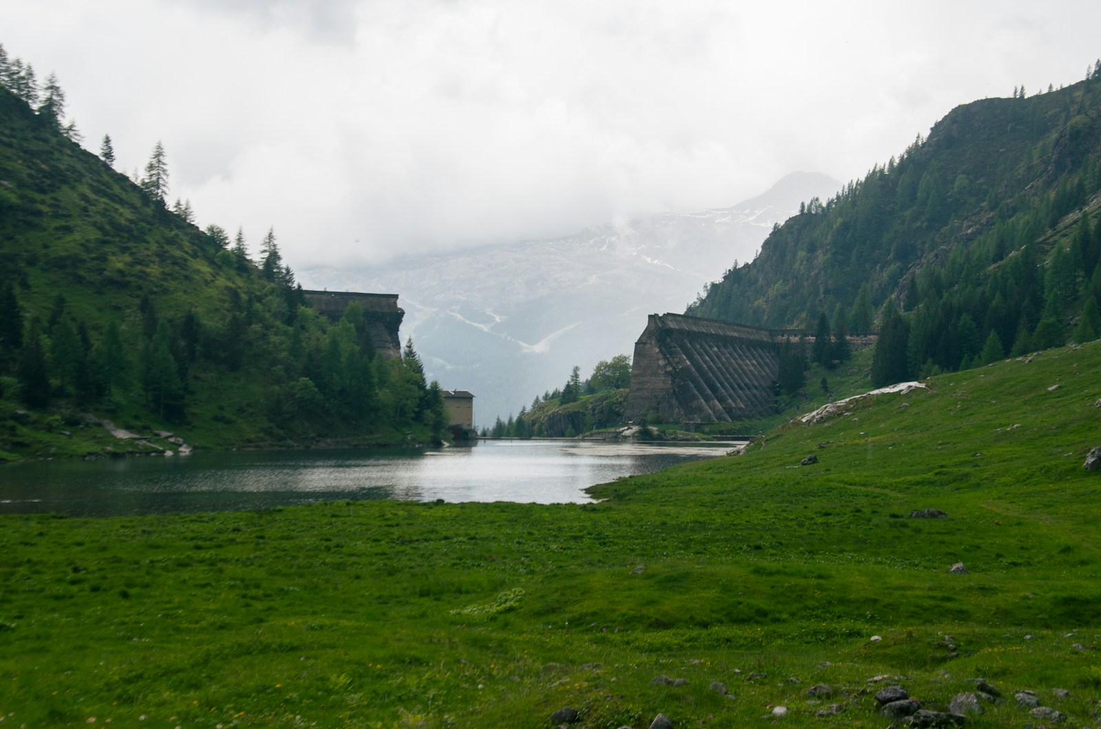 Katse Dam surrounded by mountains