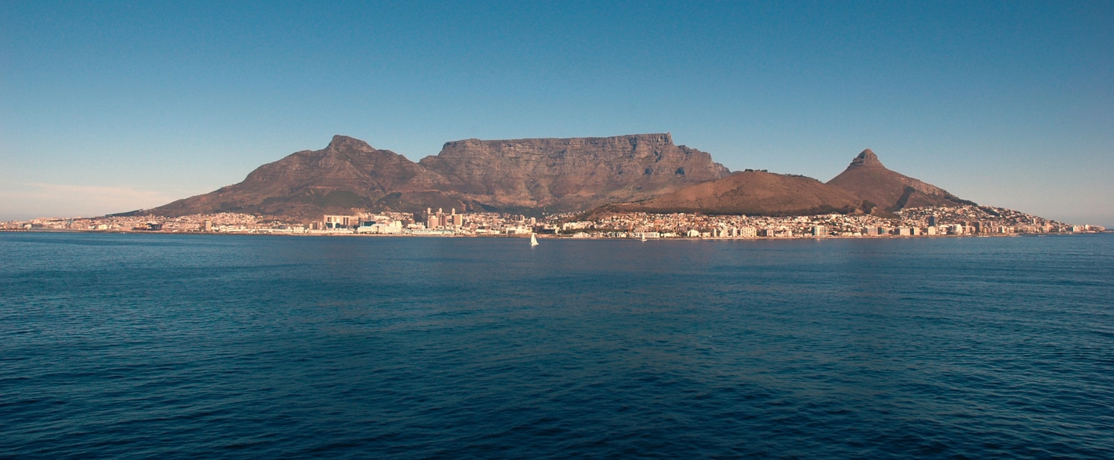 Table Mountain rising above Cape Town and the Atlantic