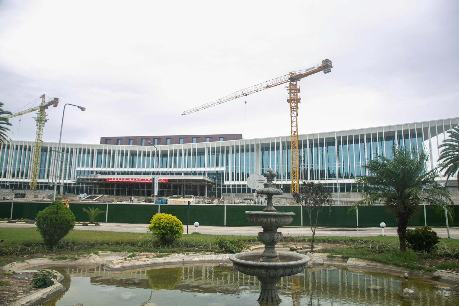 A high-rise building under construction in central Lusaka