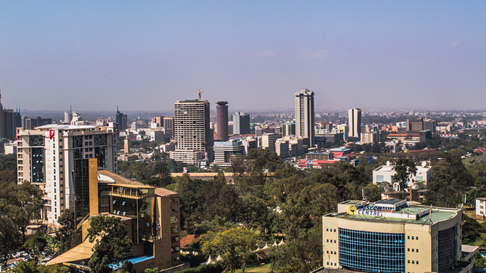 The skyline of Nairobi, Kenya