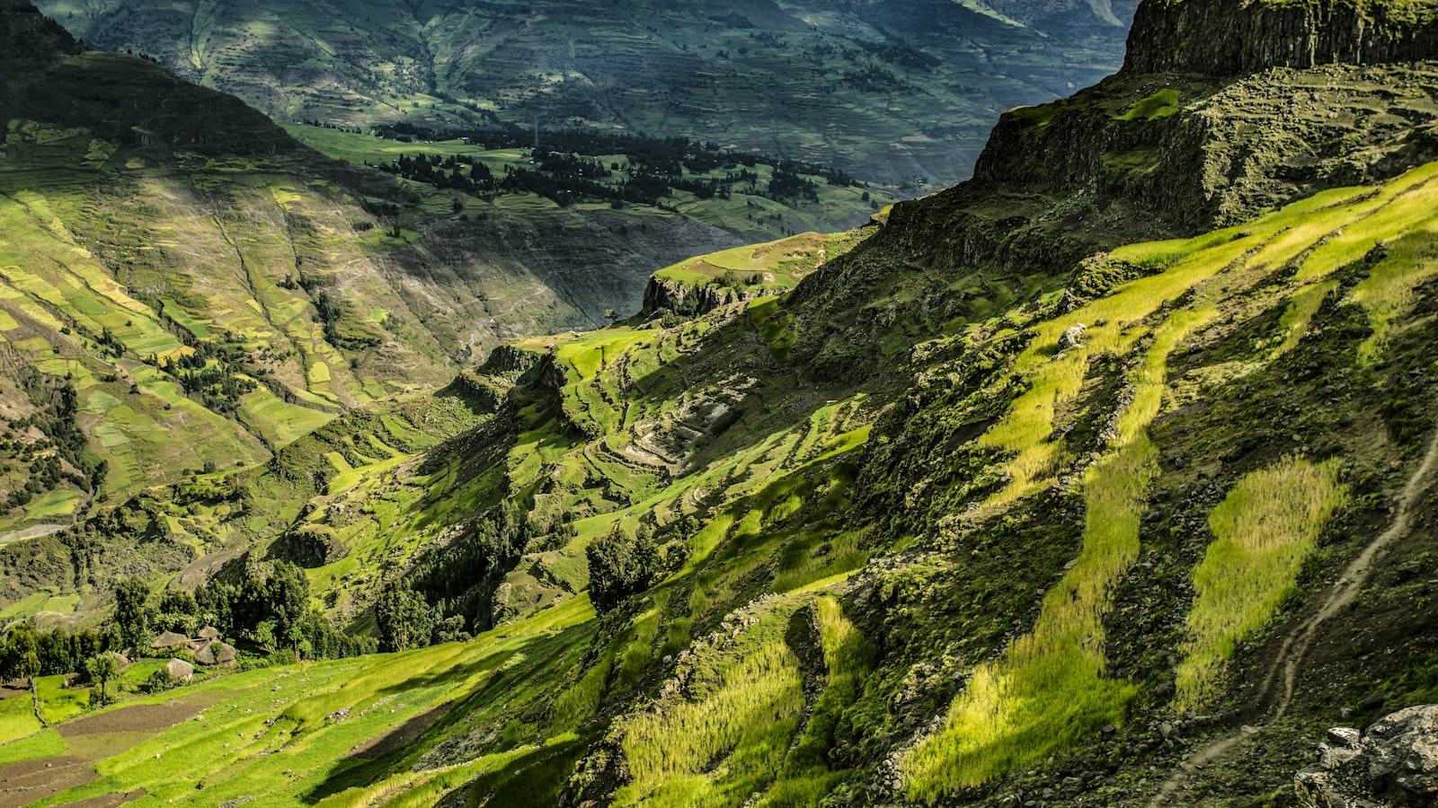 The mountain highlands of Lesotho