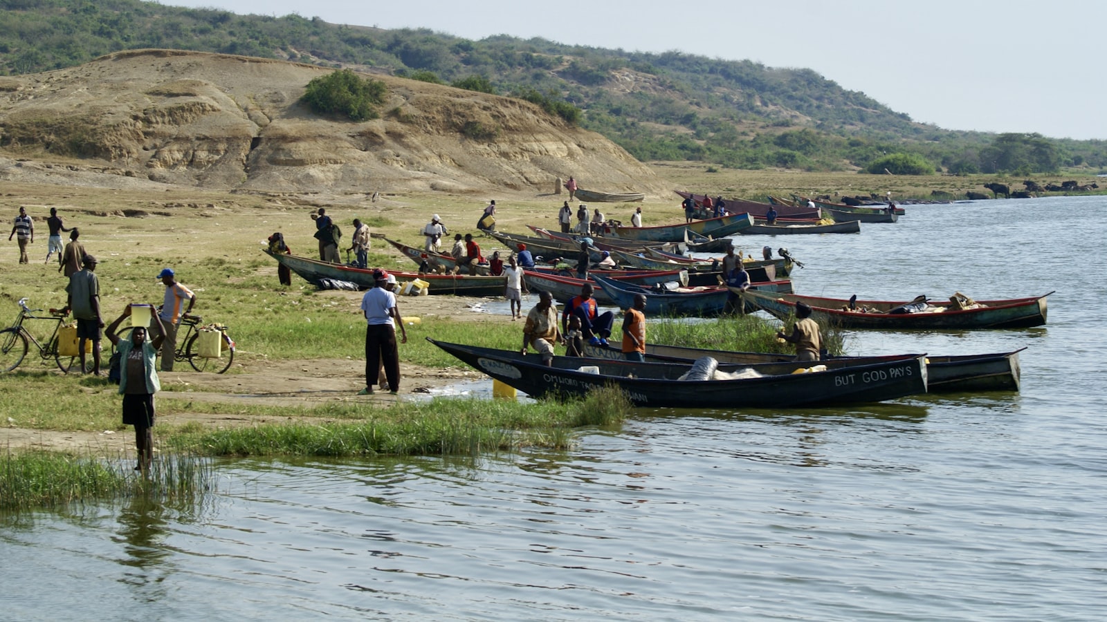 Boats on the shore of Lake Malawi