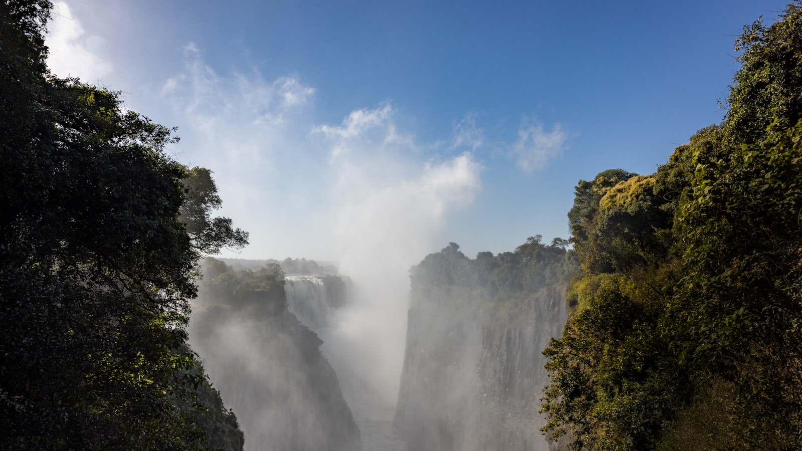 Aerial view of Victoria Falls on the Zambezi River